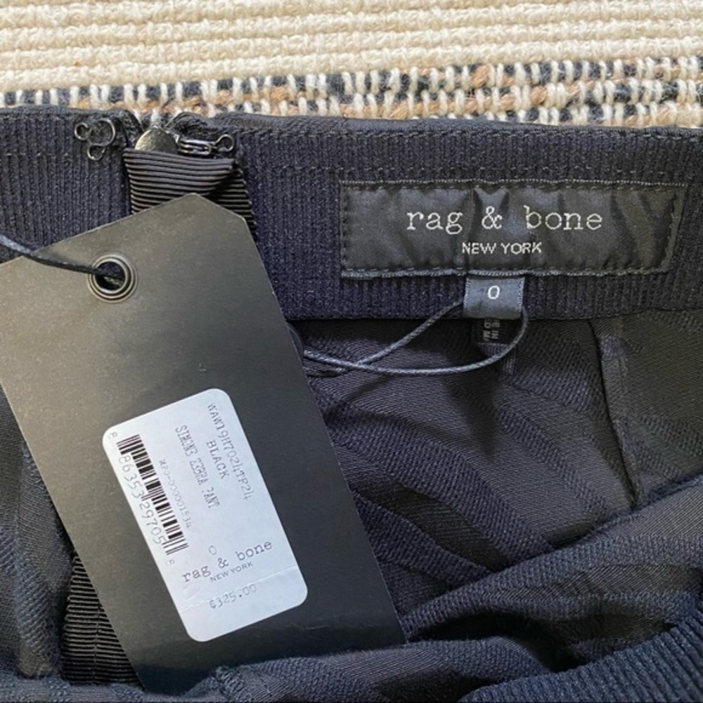 rag & bone Black Simone Cropped Jacquard Zebra Print Pants 0 - Picture 10 of 14